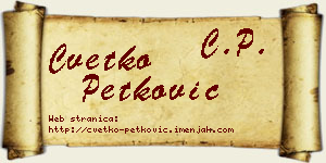 Cvetko Petković vizit kartica